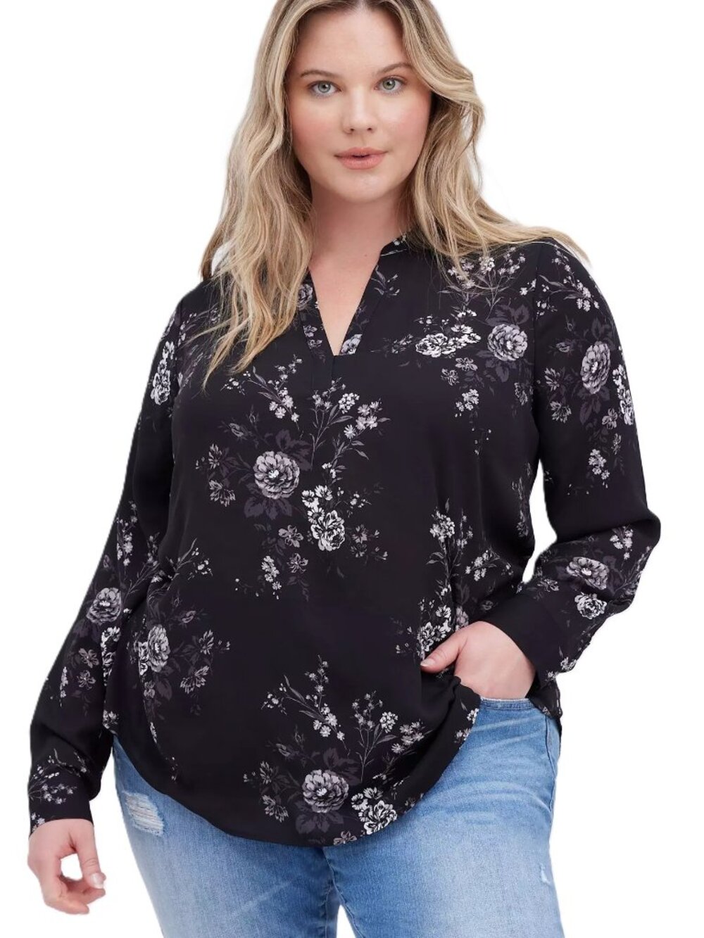 TORRID Georgette Hi-Low Pullover Long Sleeve Blouse. Plus Size 6